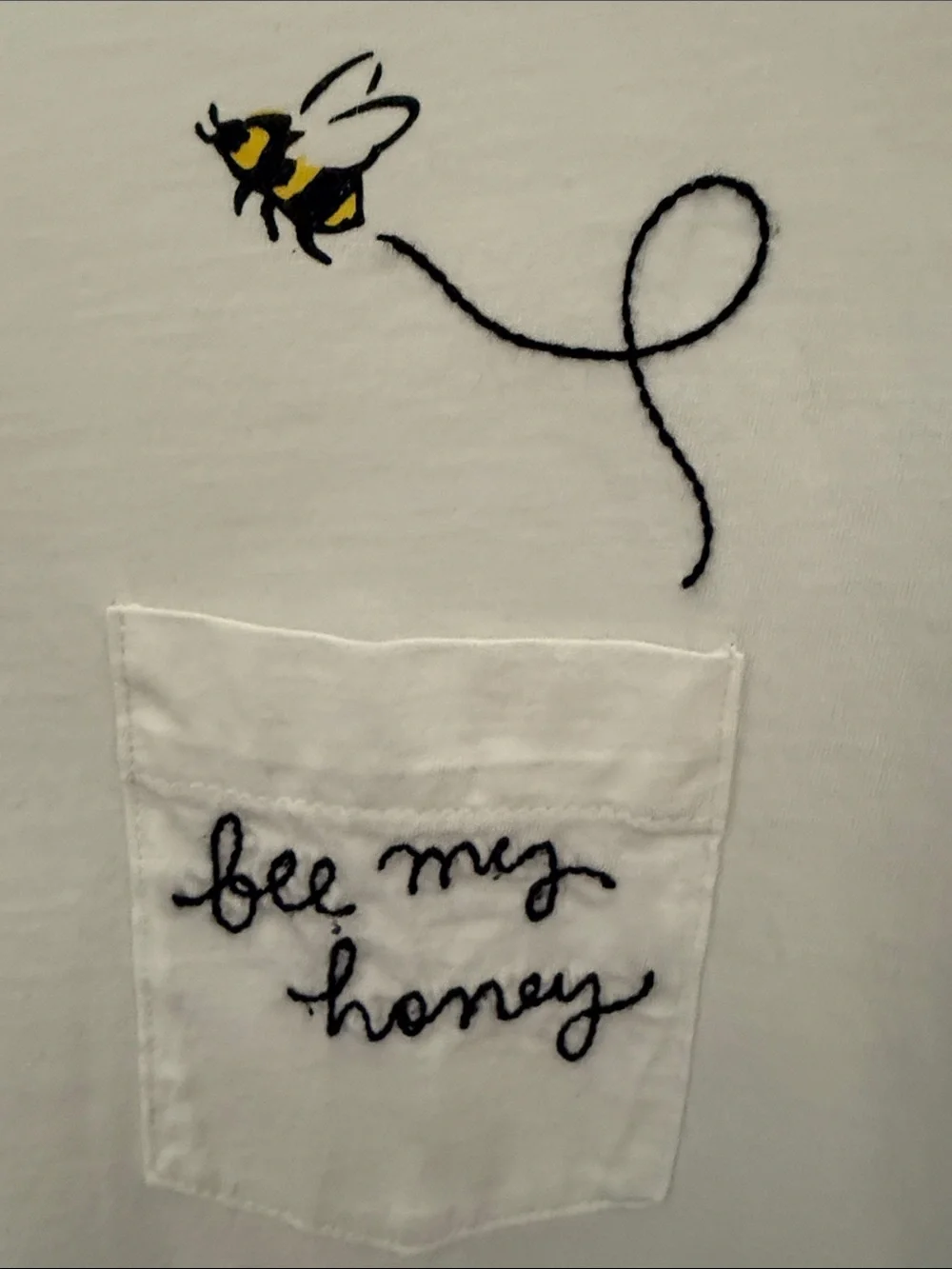 kate spade White Bee Embroidered Pocket Tee